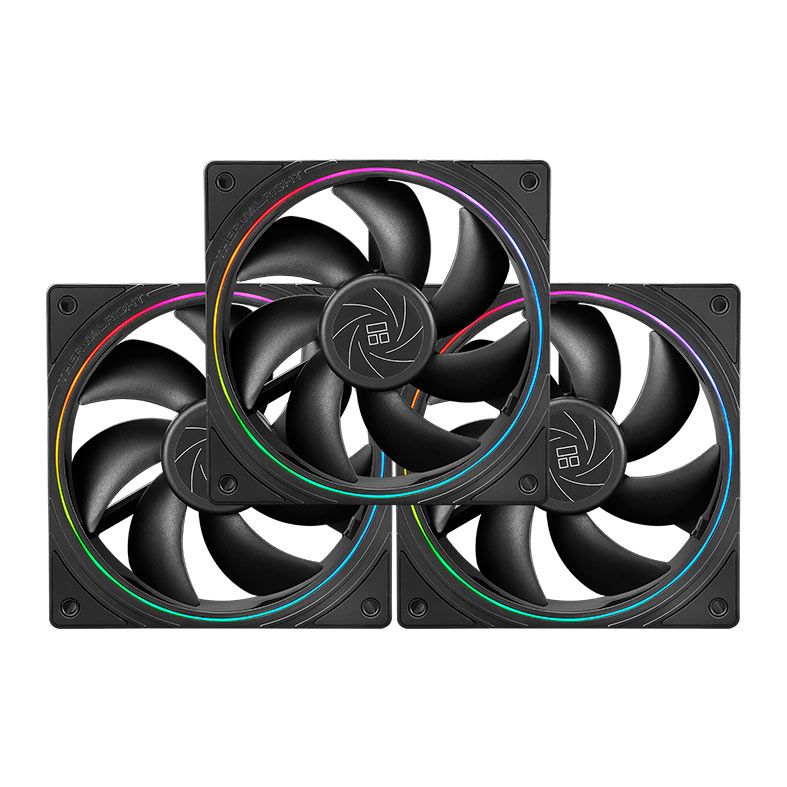 Kit Ventoinhas Thermalright S12, ARGB, 3X120mm, Preto, TL-S12-KIT3-B