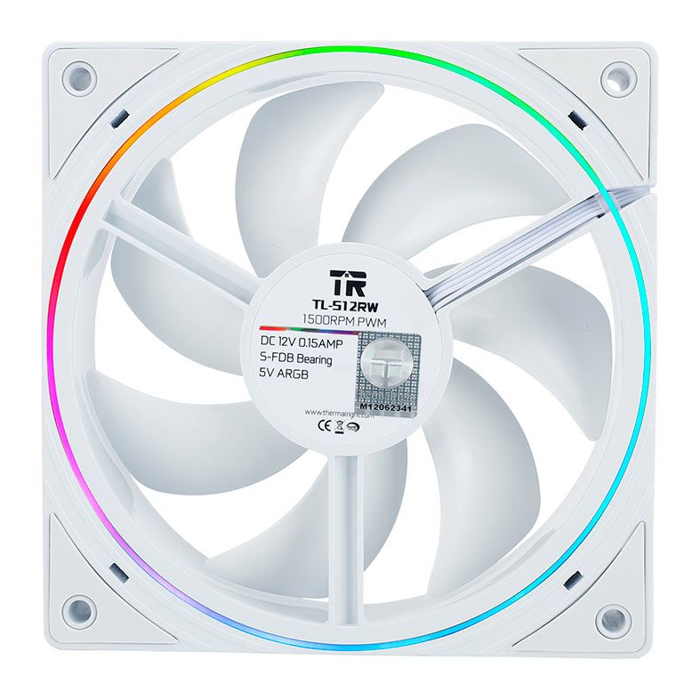 Ventoinha Thermalright TL-S12RW, RGB, 120mm, Branco, TL-S12RW