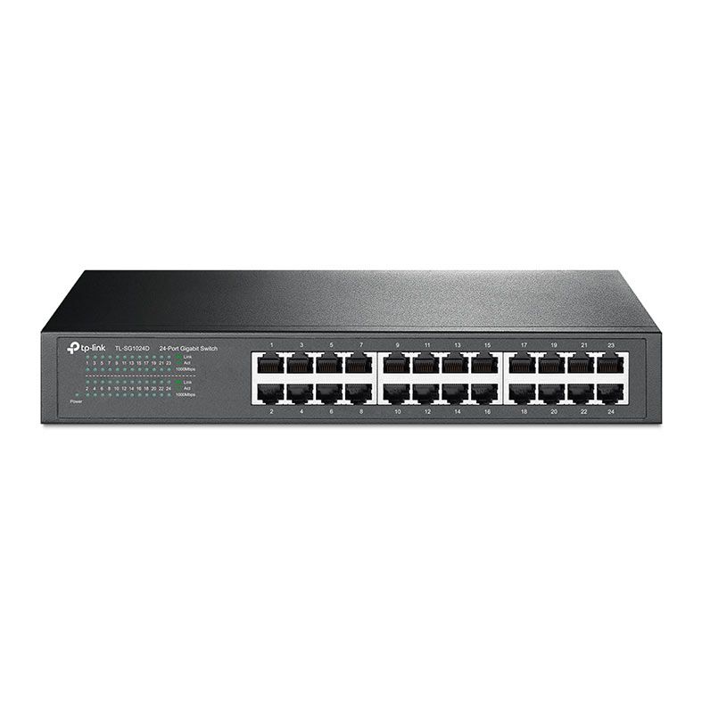 Switch TP-Link TL-SG1024D Com Prevencao de Loop, 24 Portas, 10/100/1000, Cinza, TL-SG1024D-BR