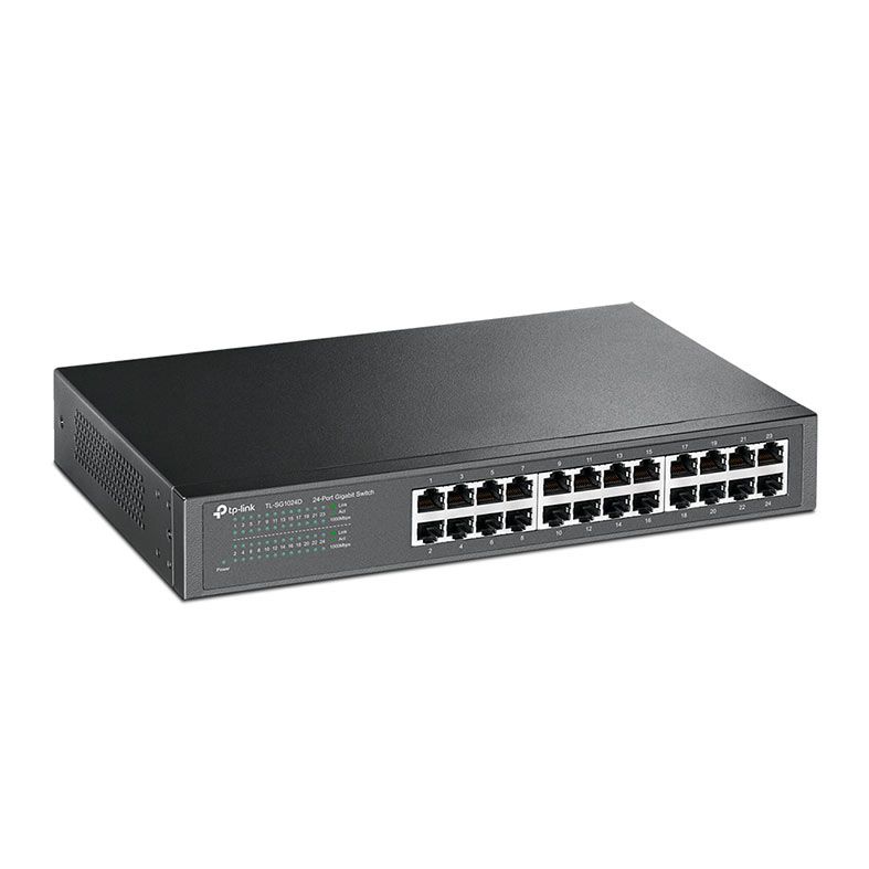 Switch TP-Link TL-SG1024D Com Prevencao de Loop, 24 Portas, 10/100/1000, Cinza, TL-SG1024D-BR