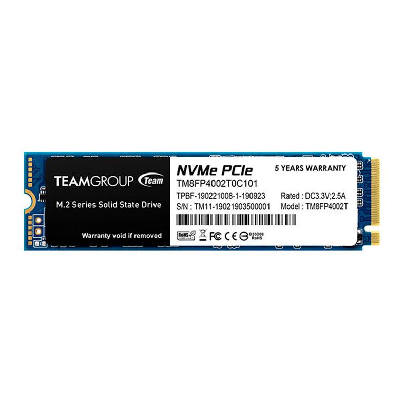 SSD Team Group MP34, 2TB, M.2 2280, PCIe NVMe, Leitura 3500 MB/s, Gravacao 2900 MB/s, TM8FP4002T0C101