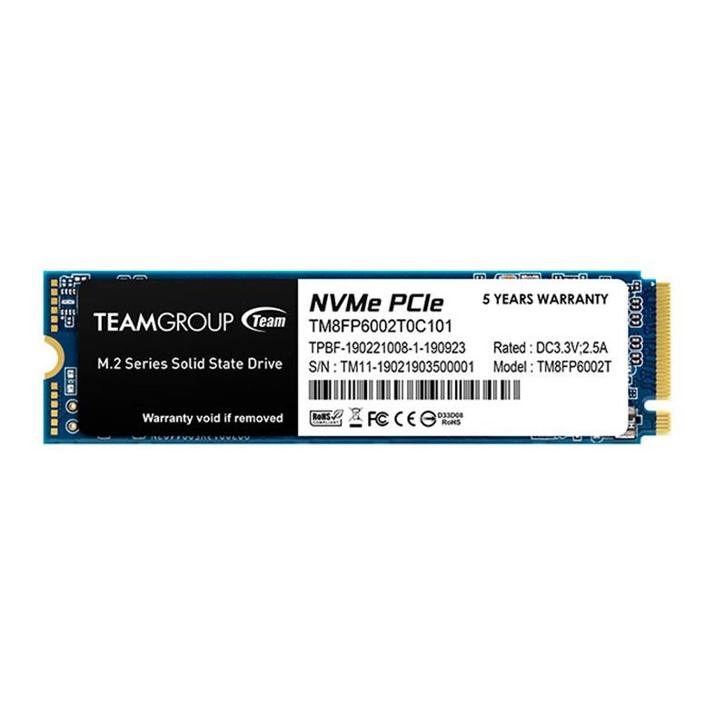 SSD Team Group MP33, 2TB, M.2 2280, PCIe NVMe, Leitura 1800MB/s, Gravacao 1500MB/s, TM8FP6002T0C101