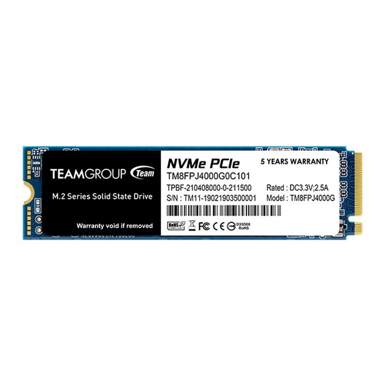 SSD Team Group MP34Q, 4TB, M.2 2280, PCIe NVMe, Leitura 3400 MB/s, Gravacao 3000 MB/s, TM8FPJ4000G0C101