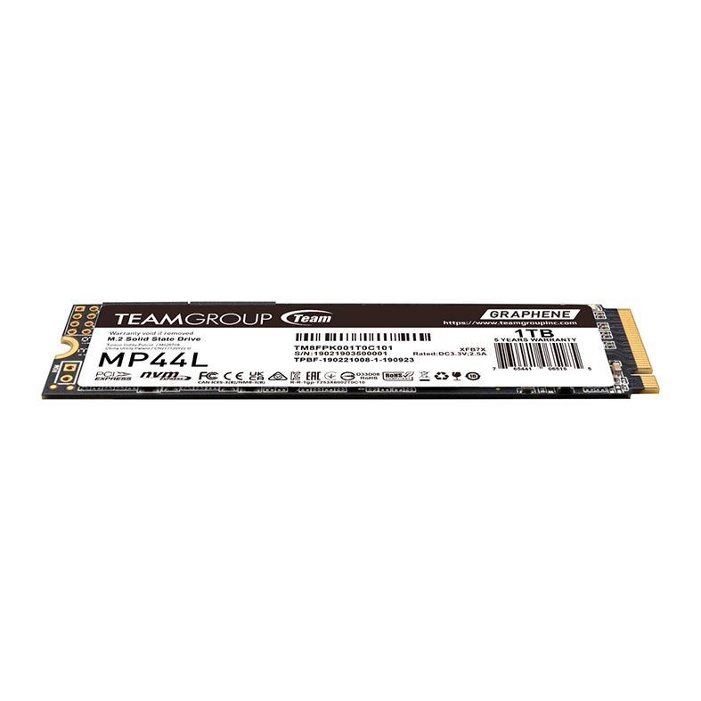 SSD Team Group MP44L, 1TB, M.2 2280, PCIe NVMe, Leitura 5000MB/s, Gravacao 4.500MB/s, TM8FPK001T0C101