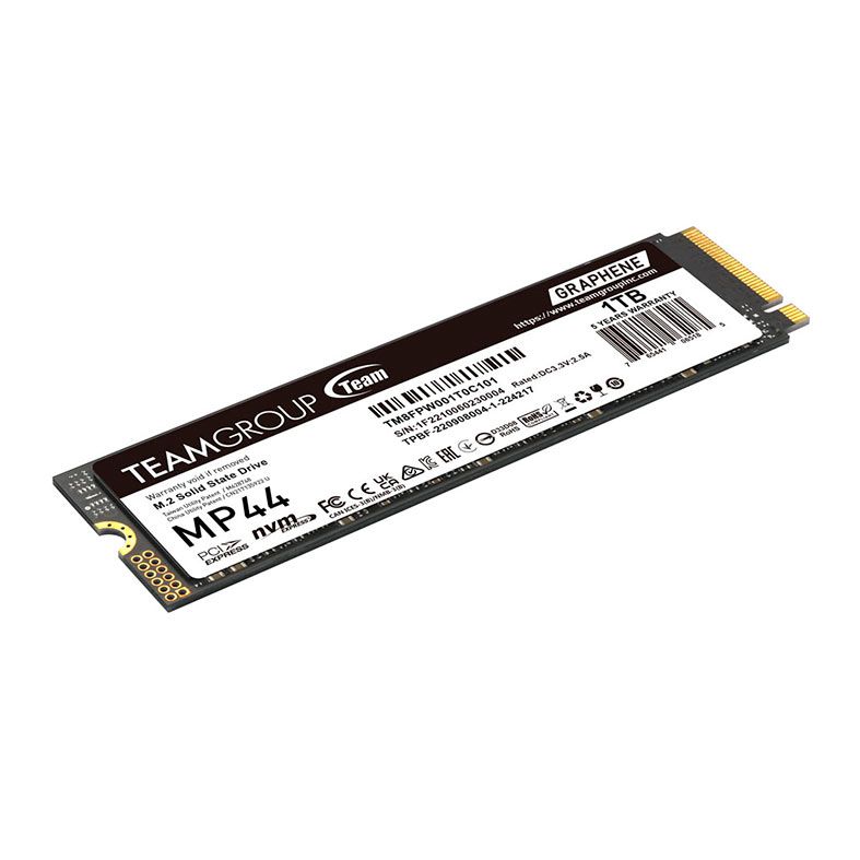 SSD Team Group MP44, 1TB, M.2 2280, PCIe NVMe, Leitura 7400 MB/s, Gravacao 6500 MB/s, TM8FPW001T0C101