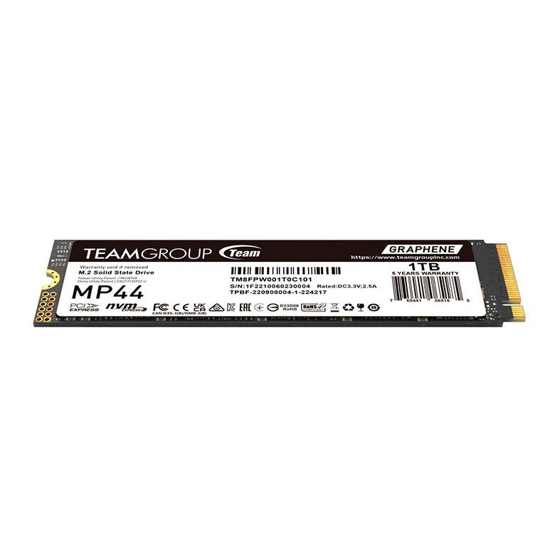 SSD Team Group MP44, 1TB, M.2 2280, PCIe NVMe, Leitura 7400 MB/s, Gravacao 6500 MB/s, TM8FPW001T0C101