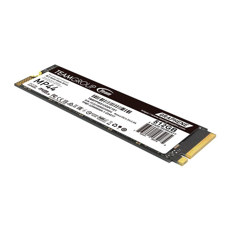 SSD Team Group MP44, 512GB, M.2 2280, PCIe NVMe, Leitura 7300 MB/s, Gravacao 4500 MB/s, TM8FPW512G0C101