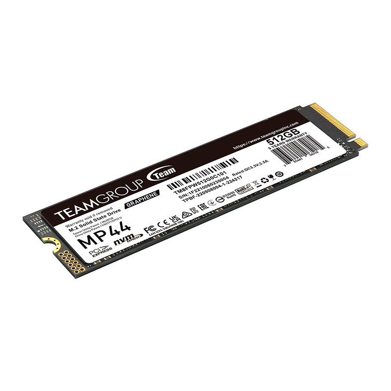 SSD Team Group MP44, 512GB, M.2 2280, PCIe NVMe, Leitura 7300 MB/s, Gravacao 4500 MB/s, TM8FPW512G0C101