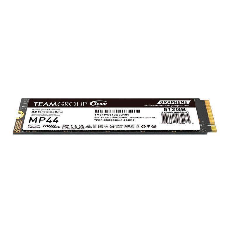 SSD Team Group MP44, 512GB, M.2 2280, PCIe NVMe, Leitura 7300 MB/s, Gravacao 4500 MB/s, TM8FPW512G0C101