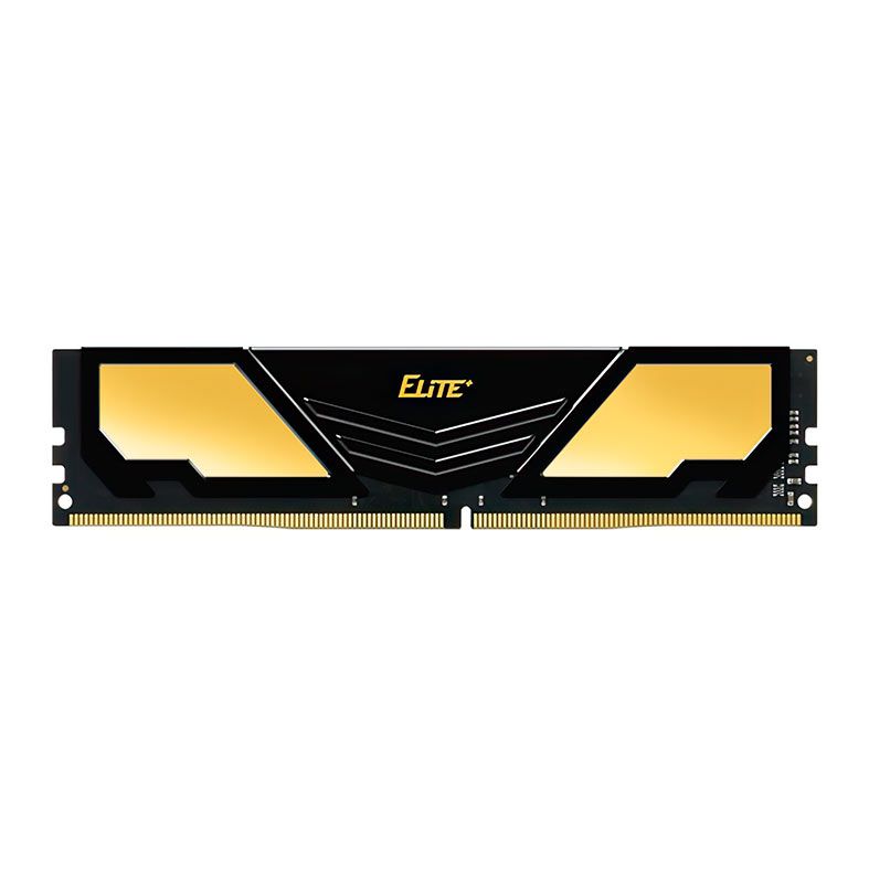 Memoria Team Group Elite Plus, 8GB (1x8GB), 2666MHz, DDR4, C19, Preta e Dourada, TPD48G2666HC1901