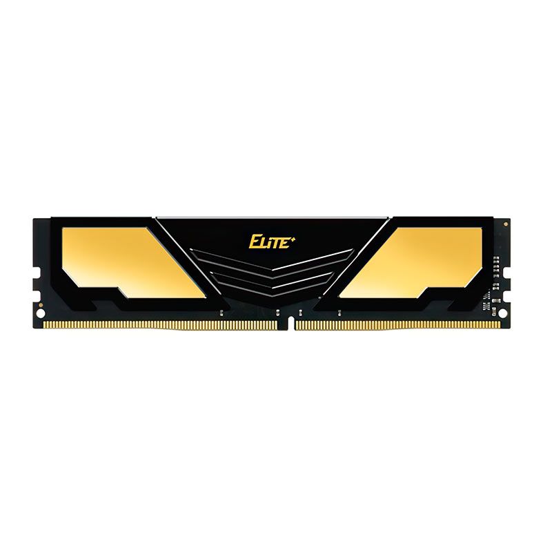 Memoria Team Group Elite Plus, 8GB (1x8GB), 3200MHz, DDR4, C22, Preta e  Dourada, TPD48G3200HC2201