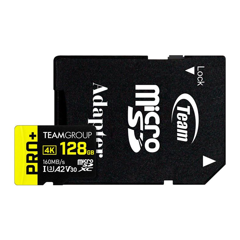 Cartao de Memoria Team Group A2 Pro Plus, 128GB, MicroSDXC, UHS-I, V30, TPPMSDX128GIA2V3003