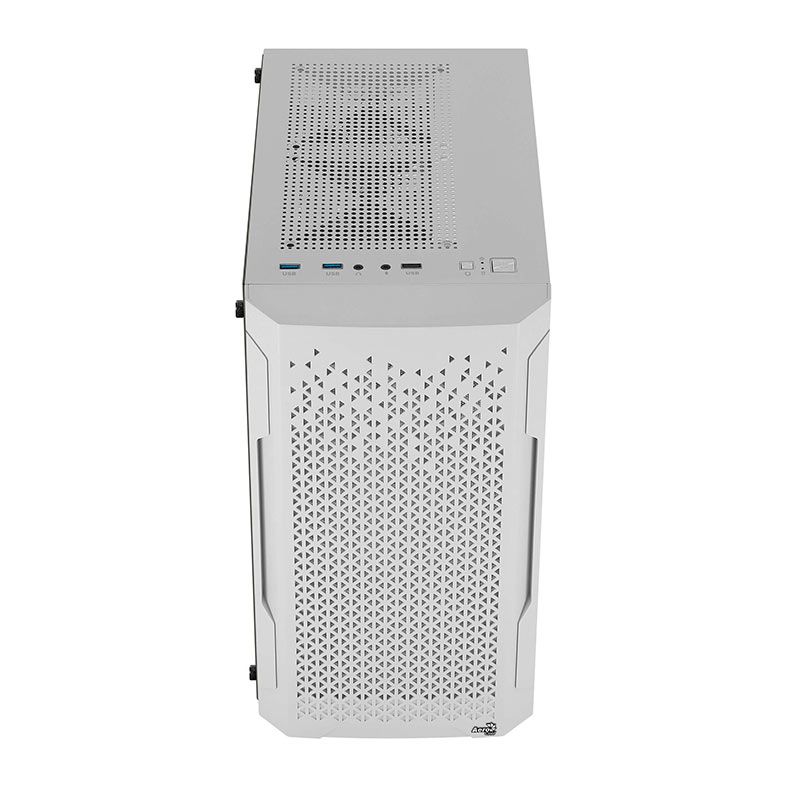Gabinete Gamer Aerocool Trinity Mini V1, Mini-Tower, Lateral de vidro, Com 1 Fan, Branco, TRINITY-MINI-V1-BR