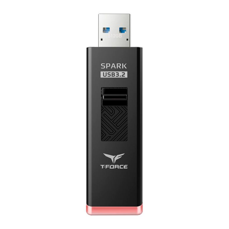 Pen Drive Team Group T-Force Spark Led, 512GB, USB 3.2, Preto, TSPARKLED3512GB01