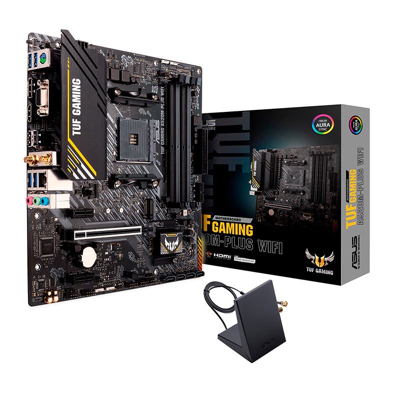 Placa Mae Asus TUF Gaming A520M-PLUS Wifi, DDR4, Socket AM4, M-ATX, Chipset A520M, TUF-GAMING-A520M-PLUS-WIFI