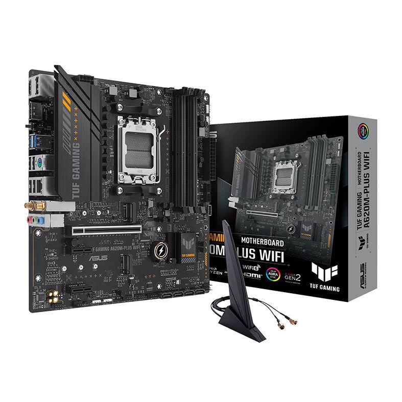 Placa Mae Asus TUF Gaming A620M-Plus WIFI, DDR5, Socket AMD AM5, M-ATX, Chipset AMD A620, TUF-GAMING-A620M-PLUS-WIFI