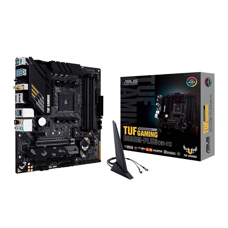 Placa Mae Asus TUF GAMING B550M-PLUS Wi-Fi DDR4 Socket AM4 Chipset AMD B550
