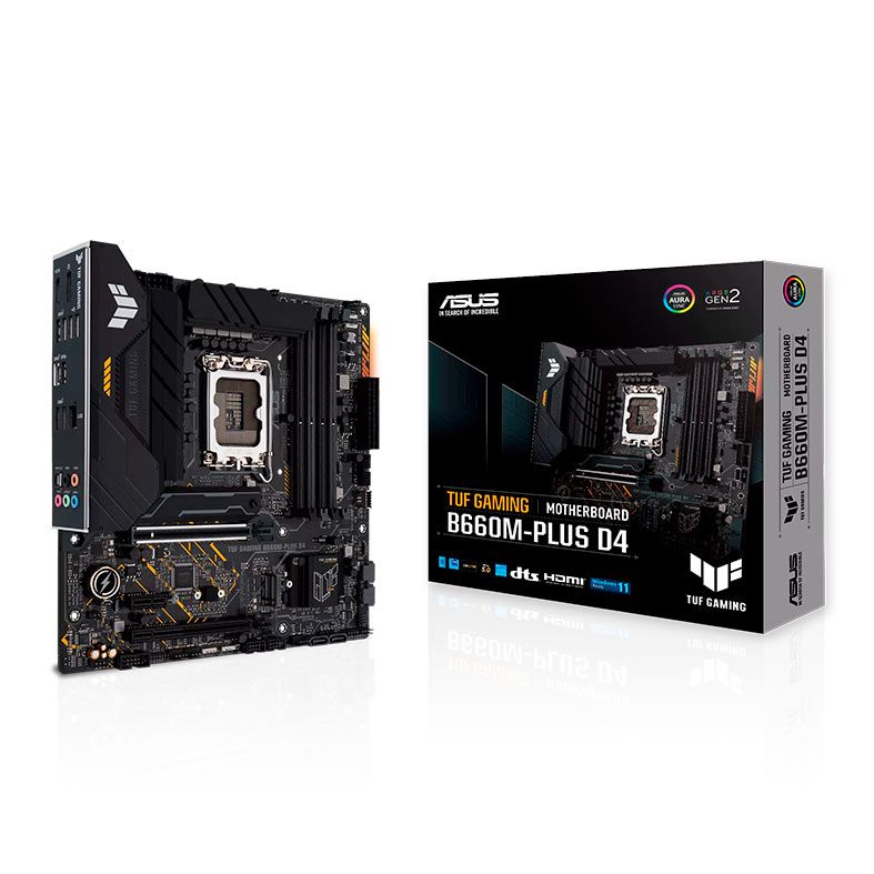 Placa Mae Asus TUF Gaming B660M-PLUS D4, DDR4, Socket LGA1700, M-ATX, Chipset Intel B660, TUF GAMING B660M-PLUS D4