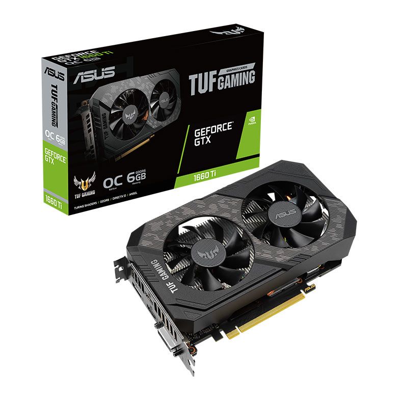 Placa de Video Asus GeForce GTX 1660 Ti TUF Gaming OC, 6GB, GDDR6, 192-bit, TUF-GTX1660TI-O6G-EVO-GAMING