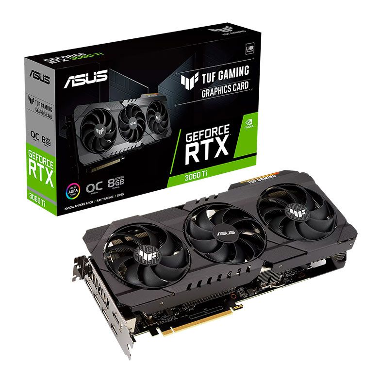 Placa de Video Asus GeForce RTX 3060 Ti TUF Gaming OC, LHR, 8GB, GDDR6X, 256-bit, TUF-RTX3060TI-O8GD6X-GAMING