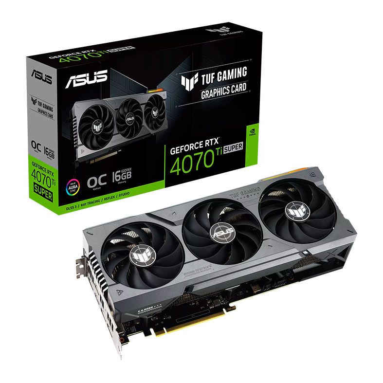 Placa de Video Asus GeForce RTX 4070 Ti Super TUF Gaming OC, 16GB, GDDR6X, 256-bit, TUF-RTX4070TIS-O16G-GAMING