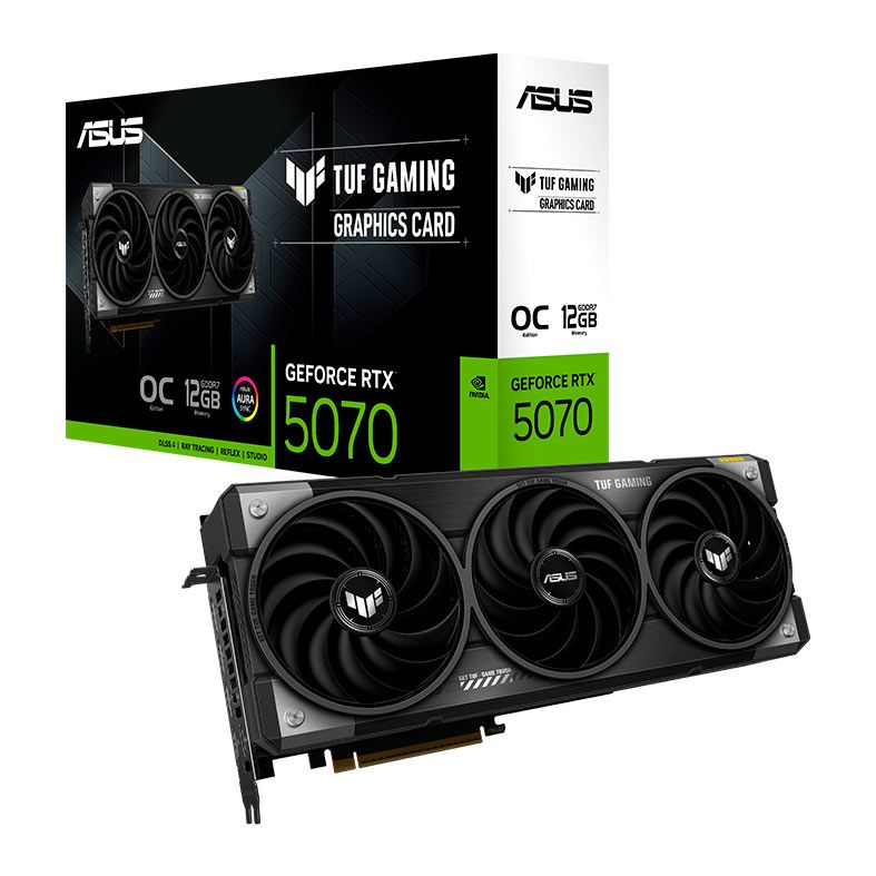 Placa de Video Asus GeForce RTX 5070 TUF Gaming OC Edition, 12GB, GDDR7, 192-bit, TUF-RTX5070-O12G-GAMING