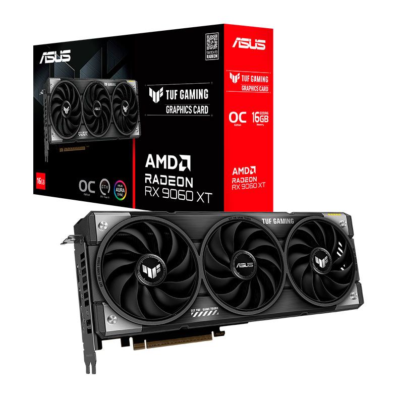 Placa de Video Asus Radeon RX 9060 XT TUF Gaming OC Edition, 16GB, GDDR6, 128-bit, TUF-RX9060XT-O16G-GAMING