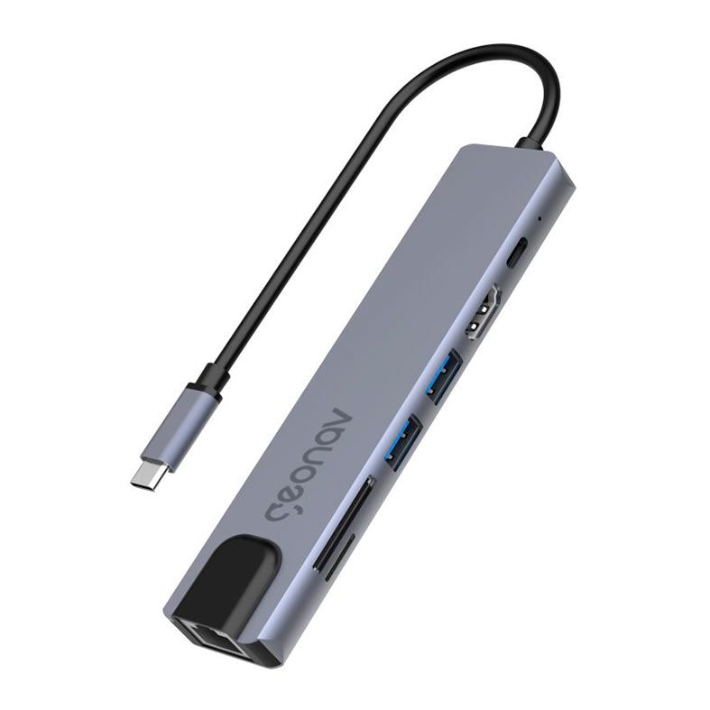 Adaptador Geonav USB-C/Multiportas, Cinza, UCA11
