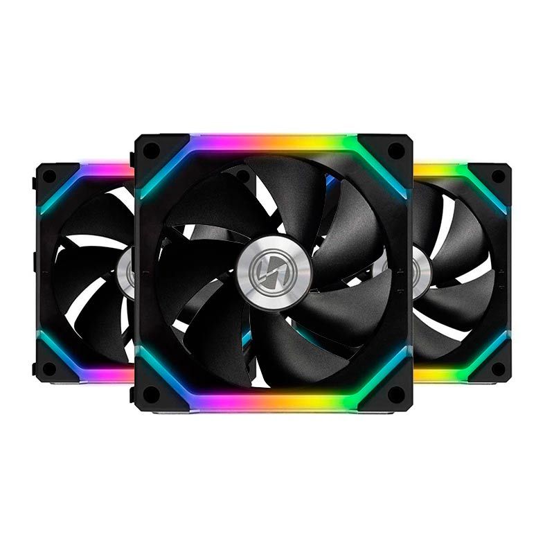 Kit Ventoinhas Lian Li Uni Fan SLI120 RGB Preto 3x120mm, UF-SL120-3B