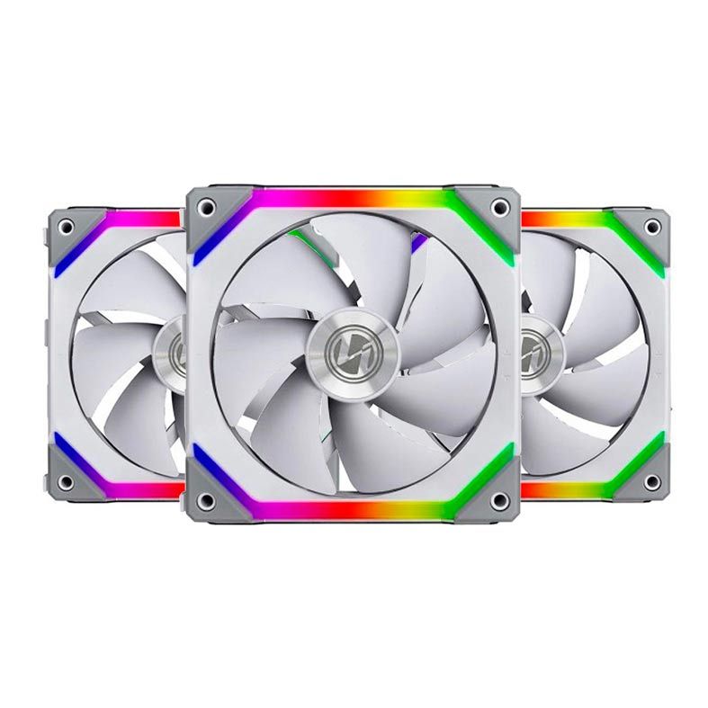 Kit Ventoinhas Lian Li Uni Fan SLI120 RGB Branco 3x120mm, UF-SL120-3W