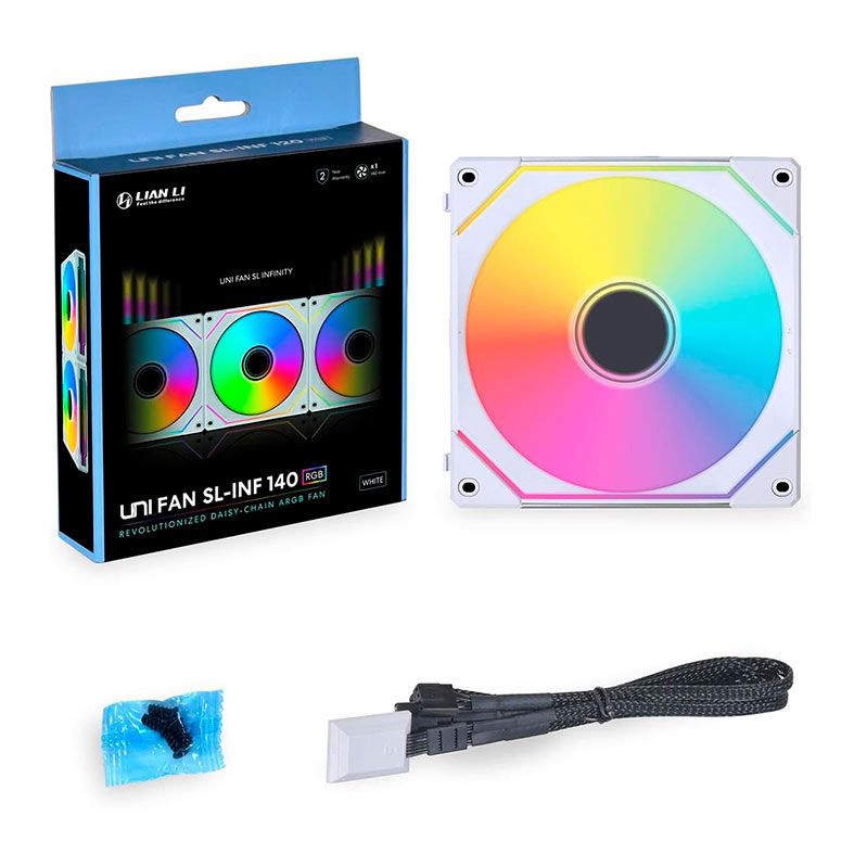 Ventoinha Lian Li Uni Fan SL-INF 140, RGB, 140mm, Branca, UF-SLIN140-1W