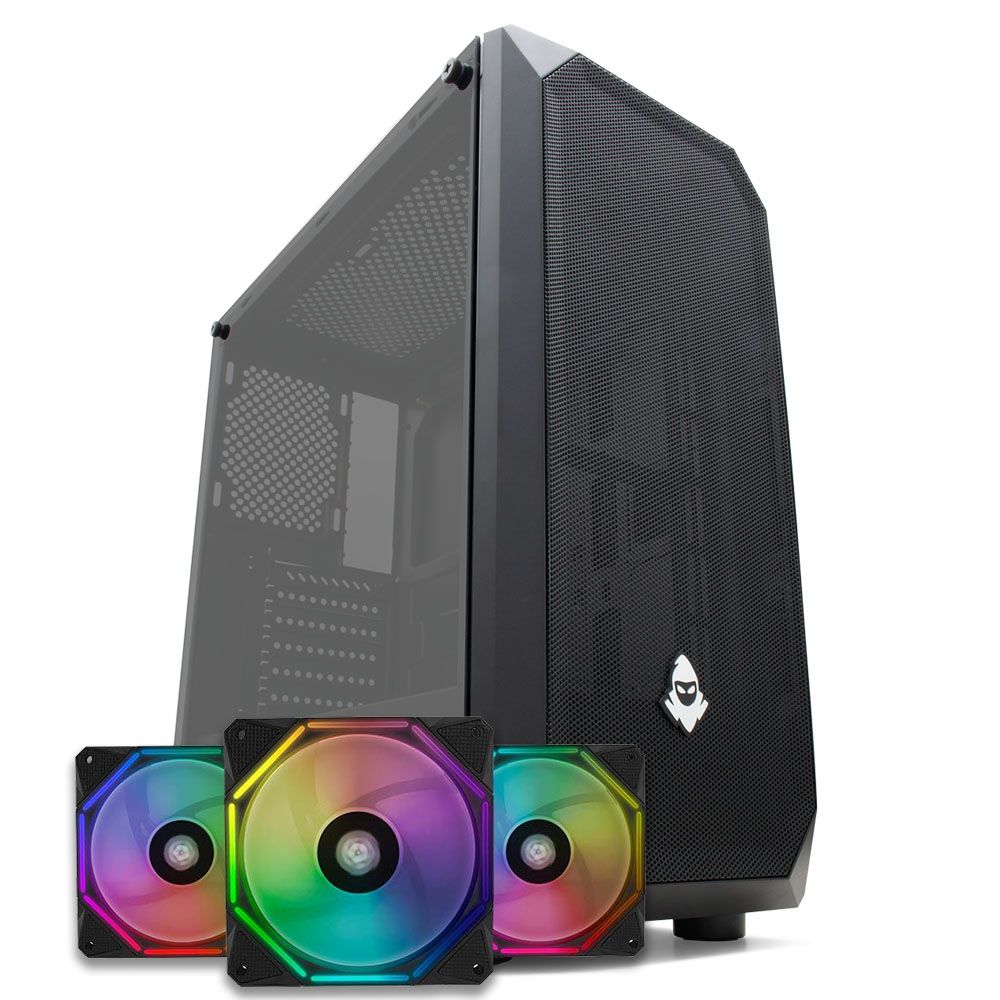 Pichau Kit Upgrade, Gabinete Mancer Ultraflow, Kit Ventoinhas Wave RGB 3x + Controladora