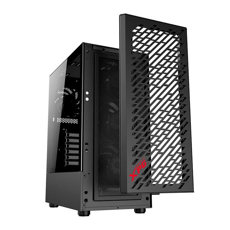 Gabinete Gamer XPG Valor Air, Mid-Tower, Lateral de Vidro, Com 4 Fans, Preto, VALORAIRMT-BKCWW