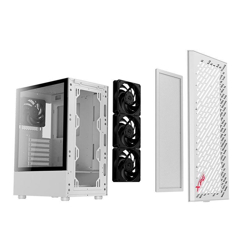 Gabinete Gamer Xpg Valor Air Mid Tower Lateral De Vidro Com Fans Branco Valorairmt Whcww