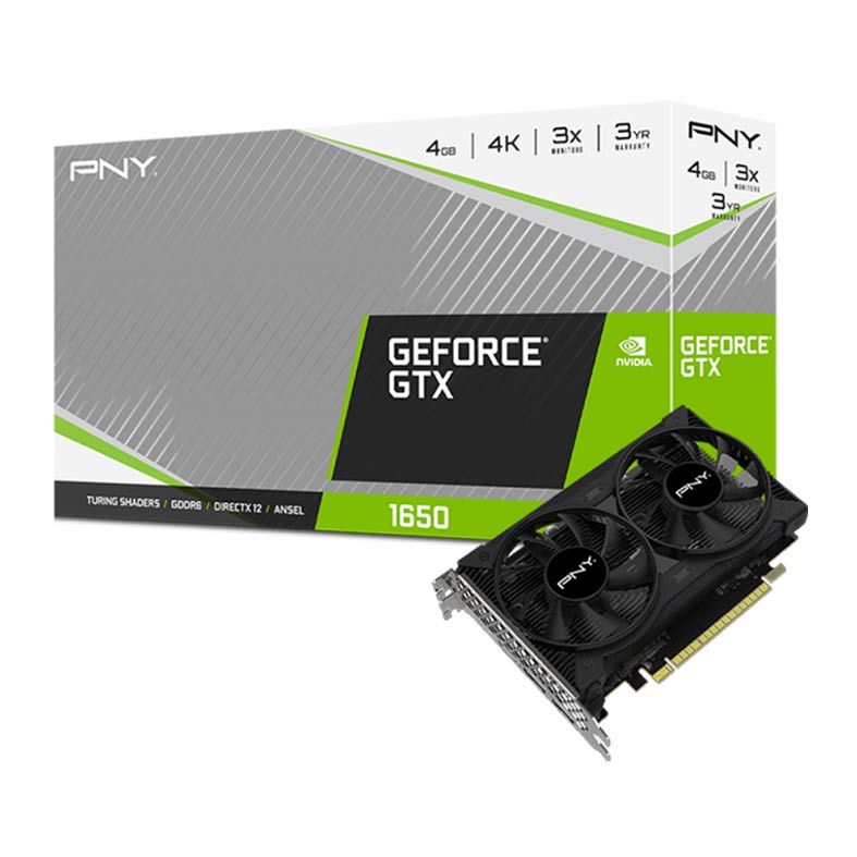 Placa de Video PNY GeForce GTX 1650, 4GB, GDDR6, 128-bit, VCG16504D6DFPPB-NAC