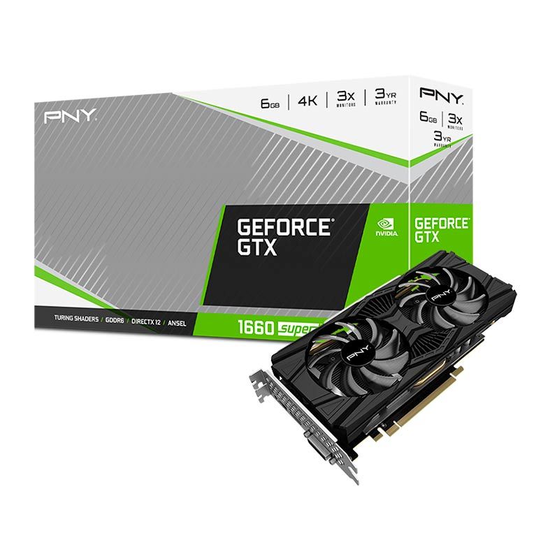 Placa de Video PNY GeForce GTX 1660 Super 6GB OC XLR8 192-bit, VCG16606SDFPPB-O