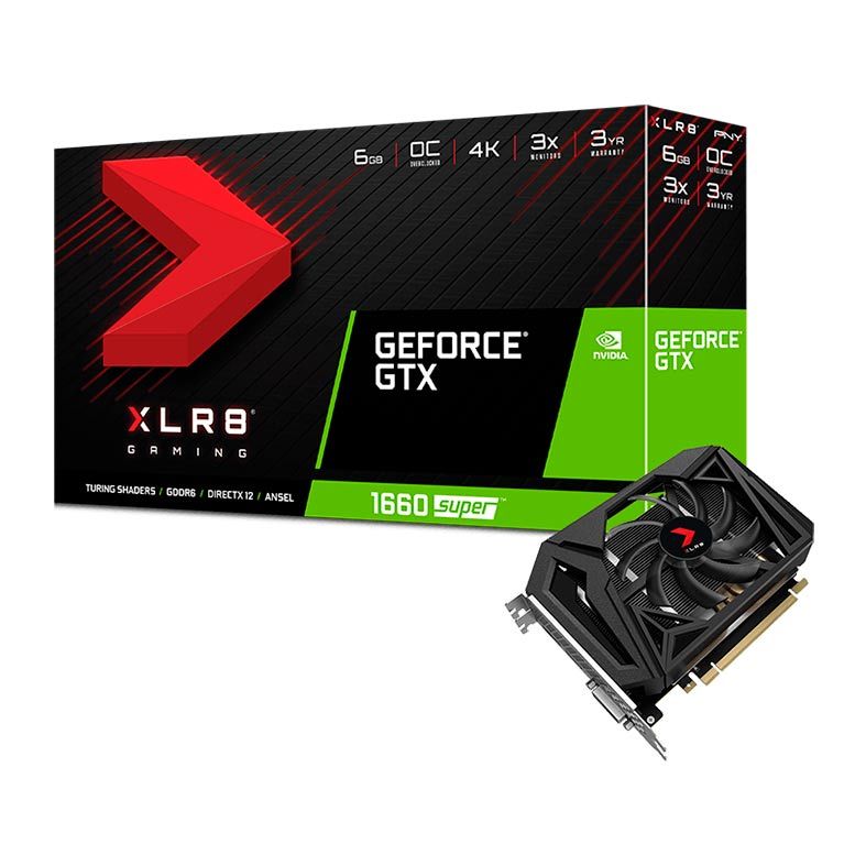 Placa de Video PNY GeForce GTX 1660 Super 6GB GDDR6 OC XLR8 192-bit, VCG16606SSFPPB-O