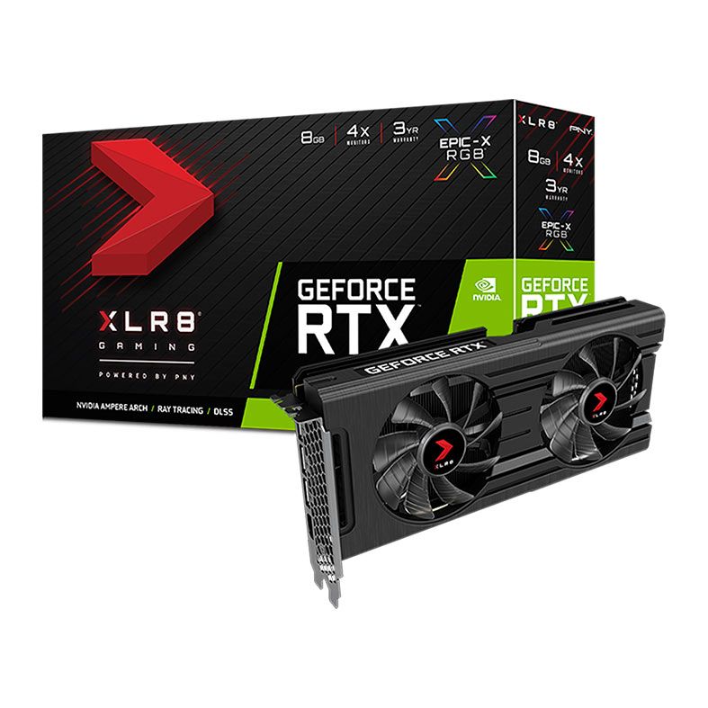 Placa de Video PNY GeForce RTX 3050 XLR8 Epic-X RGB, 8GB, GDDR6, 128-Bit, VCG30508DFXPPB