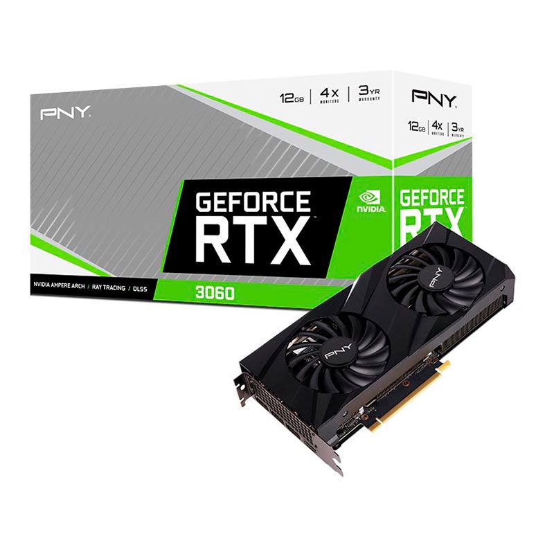Placa de Video PNY Geforce RTX 3060, 12GB, GDDR6, 192-Bit, VCG306012DFBPB1