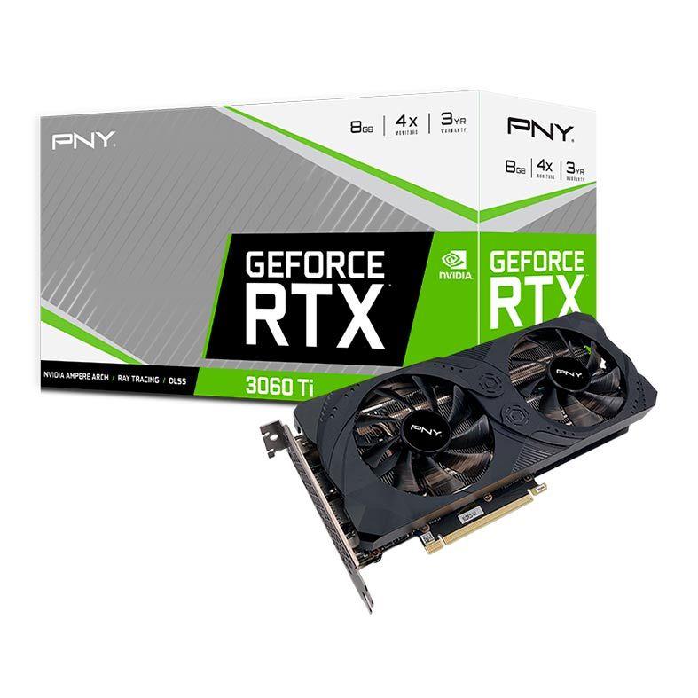 Placa de Video PNY GeForce RTX 3060 Ti UPRISING 8GB GDDR6 256-bit, VCG3060T8DFMPB