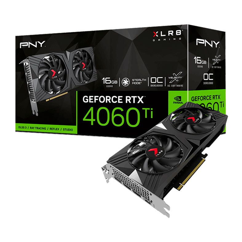 Placa de Video PNY GeForce RTX 4060 TI Verto OC, 16GB, GDDR6, 128-bit, VCG4060T16DFXPB1-O