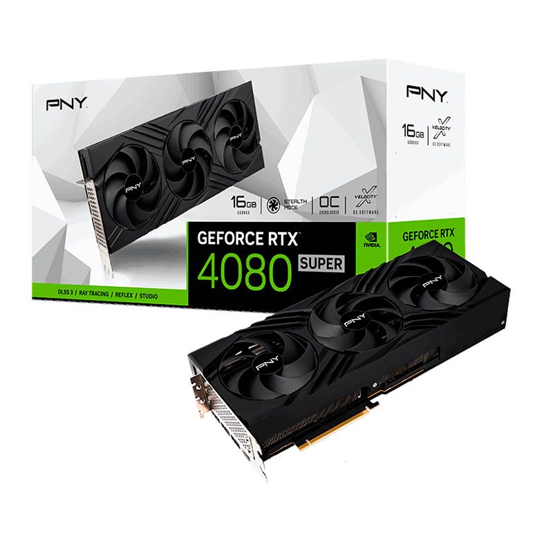 Placa de Video PNY GeForce RTX 4080 Super Verto OC Edition, 16GB, GDDR6X, 256-bit, VCG4080S16TFXPB1-O