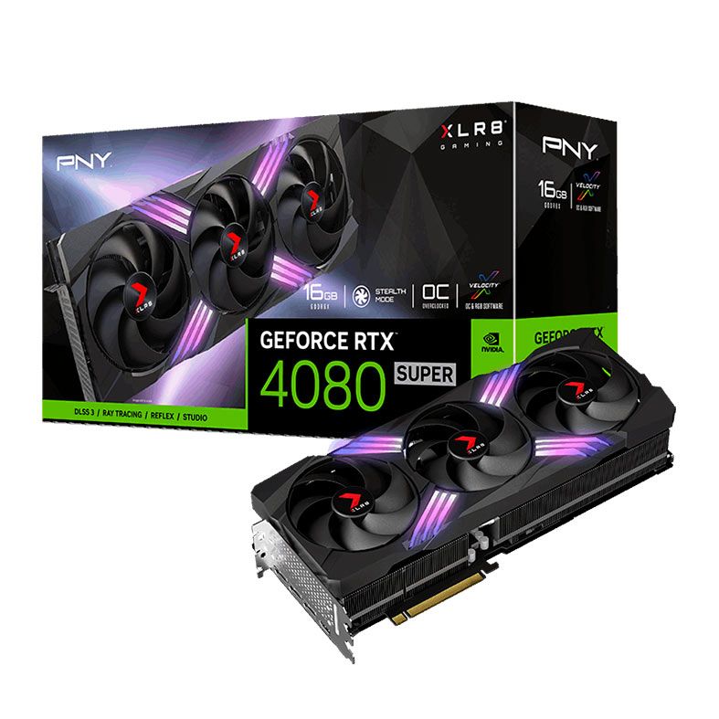 Placa de Video PNY GeForce RTX 4080 Super XLR8 Gaming Verto Epic-X RGB OC Edition, 16GB, GDDR6X, 256-bit, VCG4080S16TFXXPB1-O