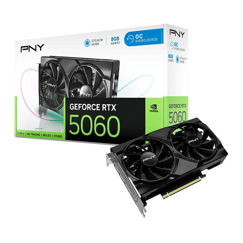 Placa de Video PNY GeForce RTX 5060 Dual OC, 8GB, GDDR7, 128-bit