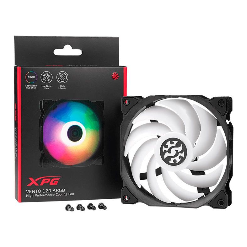 Ventoinha XPG Vento, 120mm, ARGB, VENTO120ARGB-BKCWW