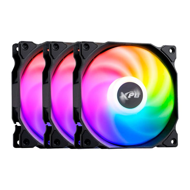 Kit Ventoinhas XPG Vento 120 PWM, ARGB, 3x120mm, Preto, VENTO120ARGBPWM3C-BKCWW