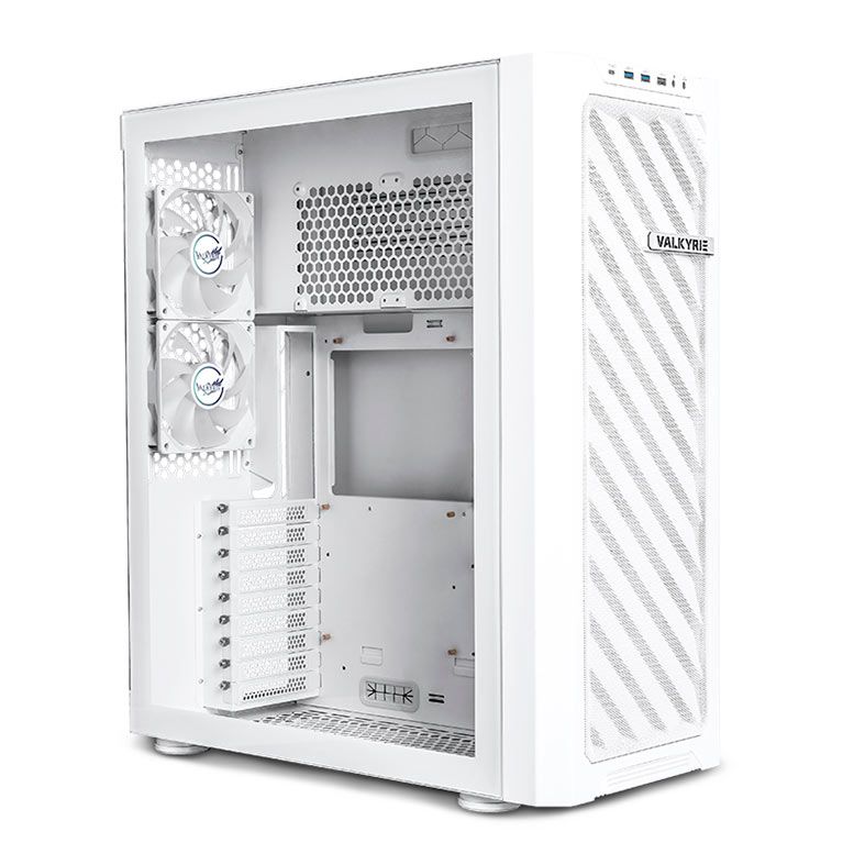 Gabinete Gamer Valkyrie ONE VK01, Full-Tower, Com 2 Fans, Lateral de Vidro, Branco, VK01-DIVE-WH
