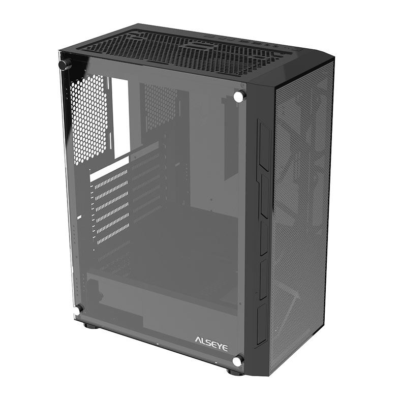 Gabinete Gamer Alseye Vortex, Mid-Tower, Lateral de Vidro, Preto, VORTEX-BK