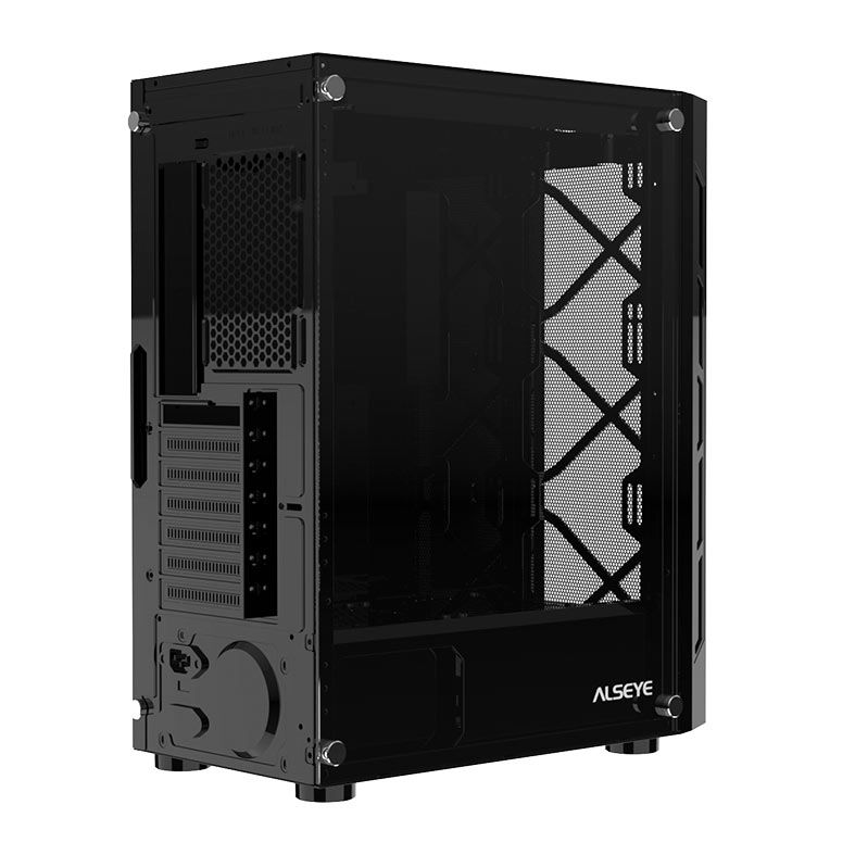 Gabinete Gamer Alseye Vortex, Mid-Tower, Lateral de Vidro, Preto, VORTEX-BK