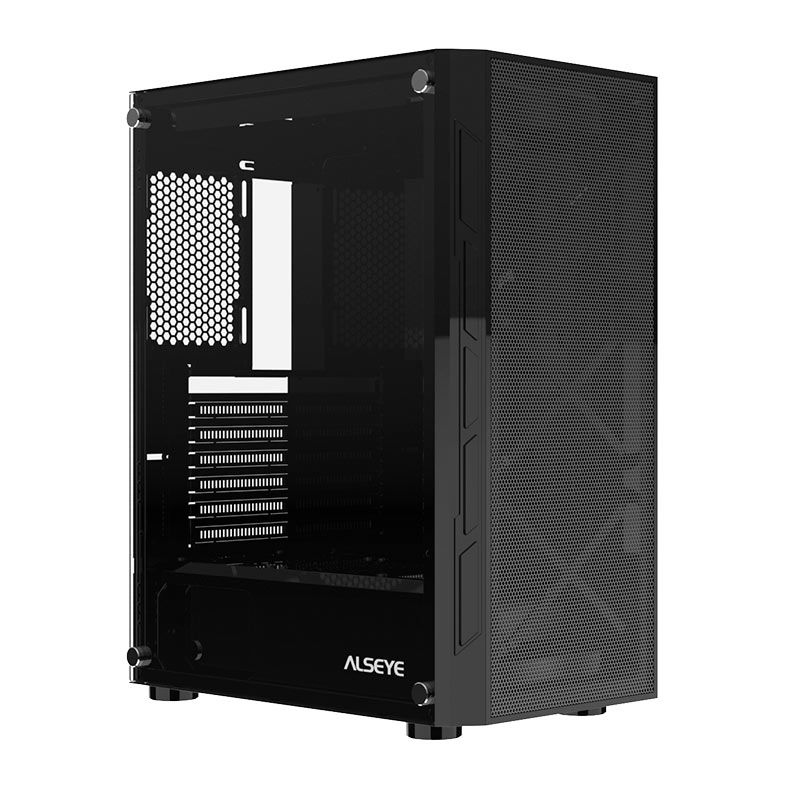Gabinete Gamer Alseye Vortex, Mid-Tower, Lateral de Vidro, Preto, VORTEX-BK